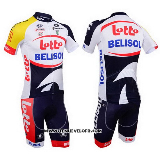 2013 Maillot Ciclismo Lotto Belisol Violet et Blanc Manches Courtes et Cuissard